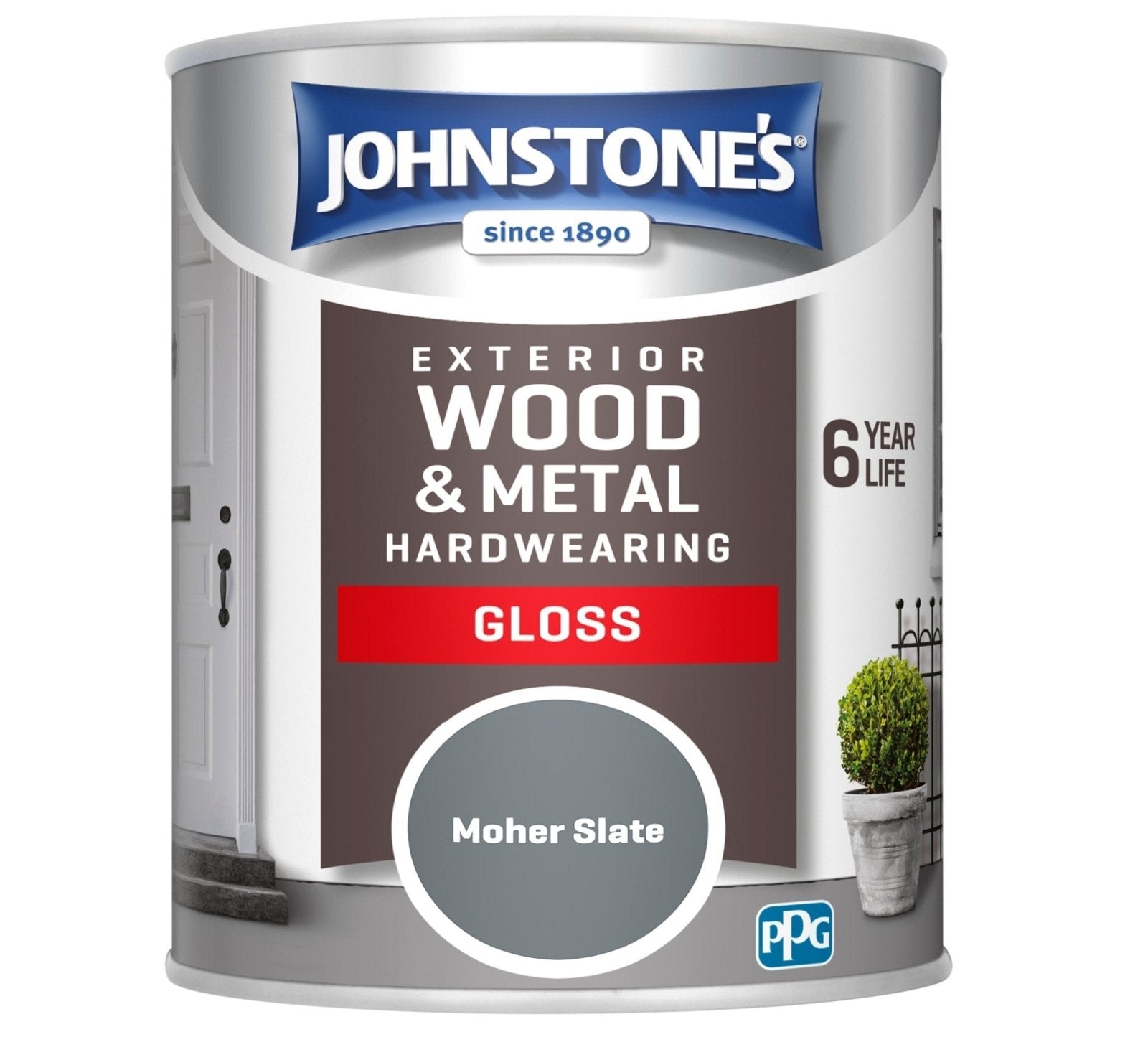 - Johnstone's Exterior Hardwearing Gloss Paint - Moher Slate - 750ml - 11189897 - Decor Warehouse
