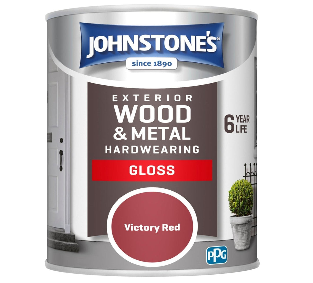 - Johnstone's Exterior Hardwearing Gloss Paint - Victory Red - 750ml - 11219079 - Decor Warehouse