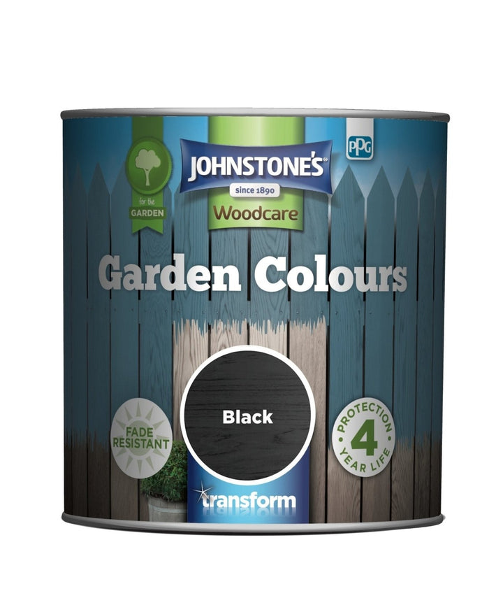 - Johnstone's Garden Colours Exterior Wood Paint - Black 1L - 10861944 - Decor Warehouse