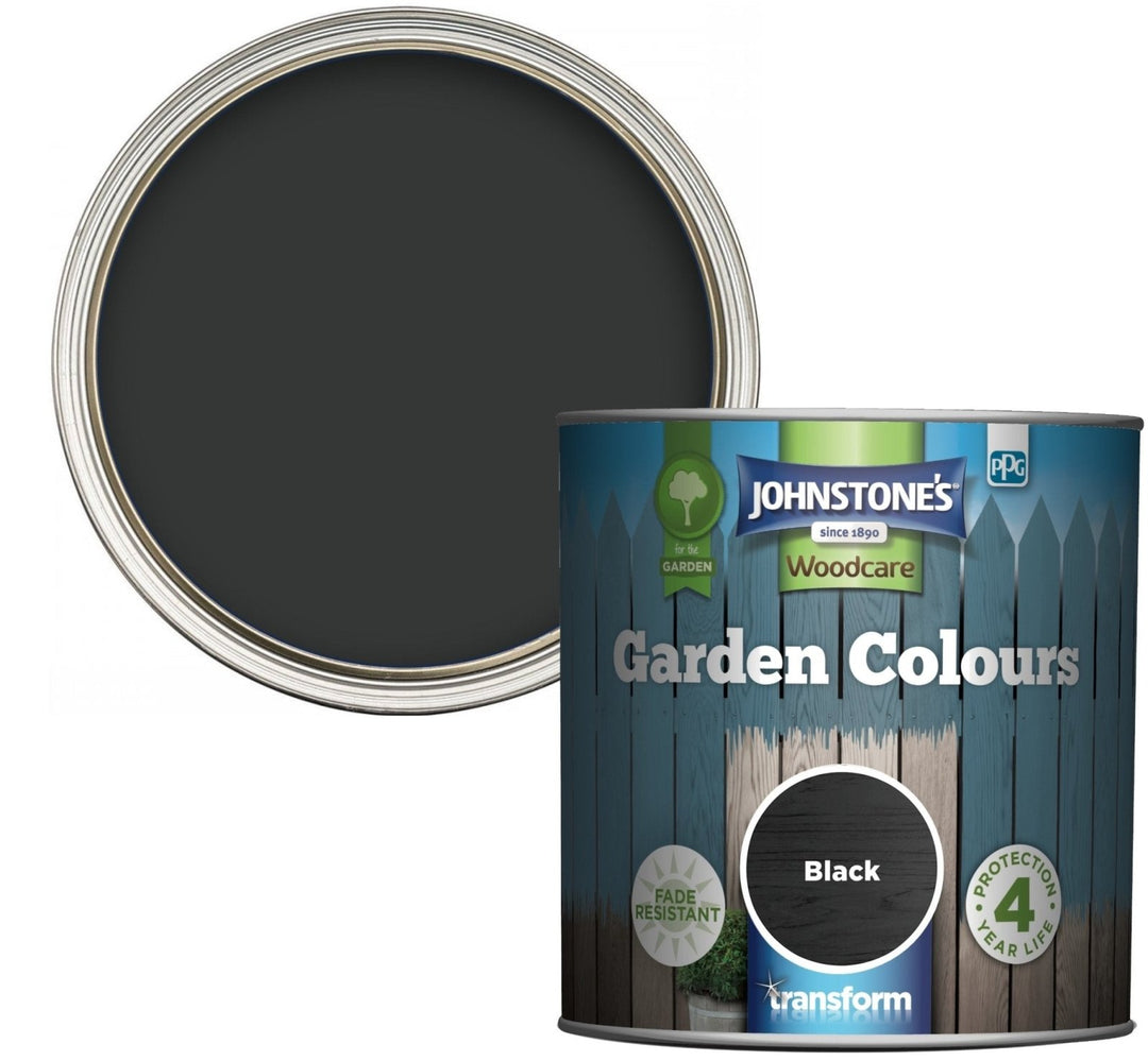 - Johnstone's Garden Colours Exterior Wood Paint - Black 1L - 10861944 - Decor Warehouse