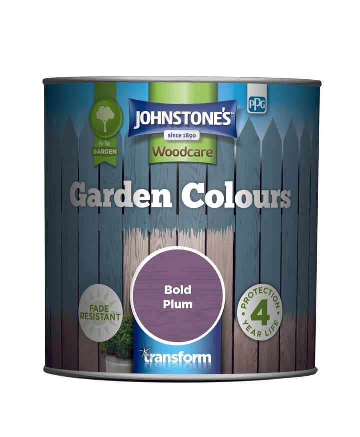  - Johnstone's Garden Colours Exterior Wood Paint - Bold Plum 1L - 11159703 - Decor Warehouse