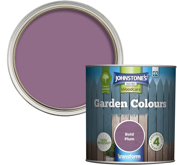  - Johnstone's Garden Colours Exterior Wood Paint - Bold Plum 1L - 11159703 - Decor Warehouse