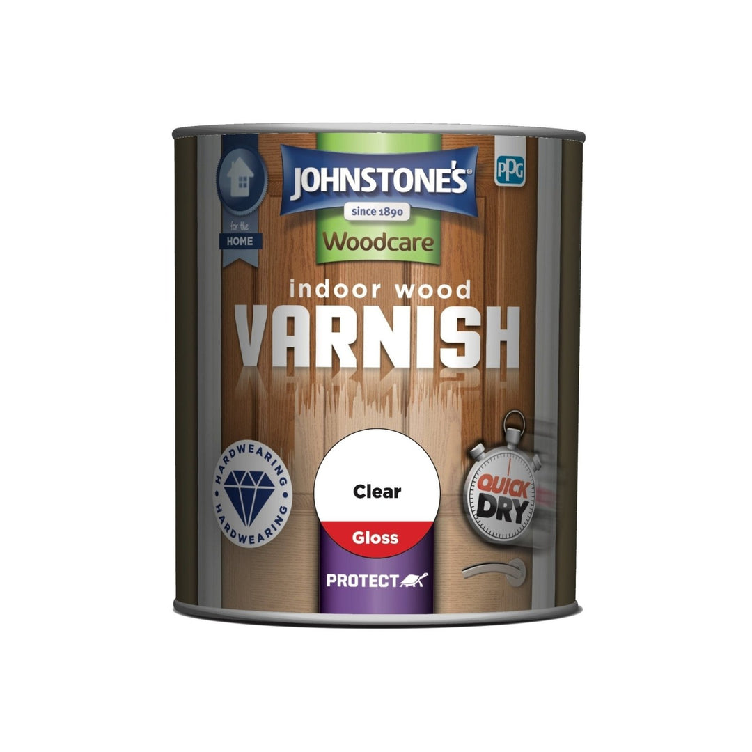  - Johnstone's Indoor Wood Varnish - Clear Gloss 750ml - 11214361 - Decor Warehouse