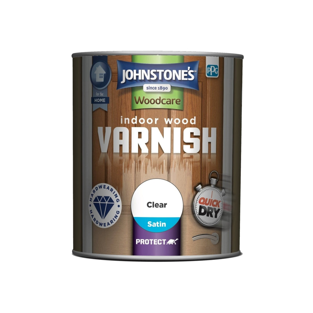  - Johnstone's Indoor Wood Varnish - Clear Satin 750ml - Decor Warehouse