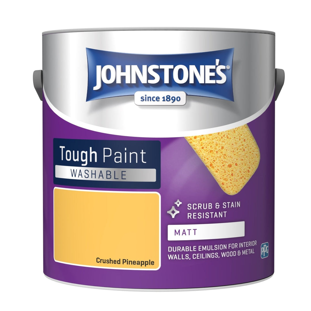  - Johnstone's Interior Washable Matt Paint - Crushed Pineapple 2.5L - 11213187 - Decor Warehouse