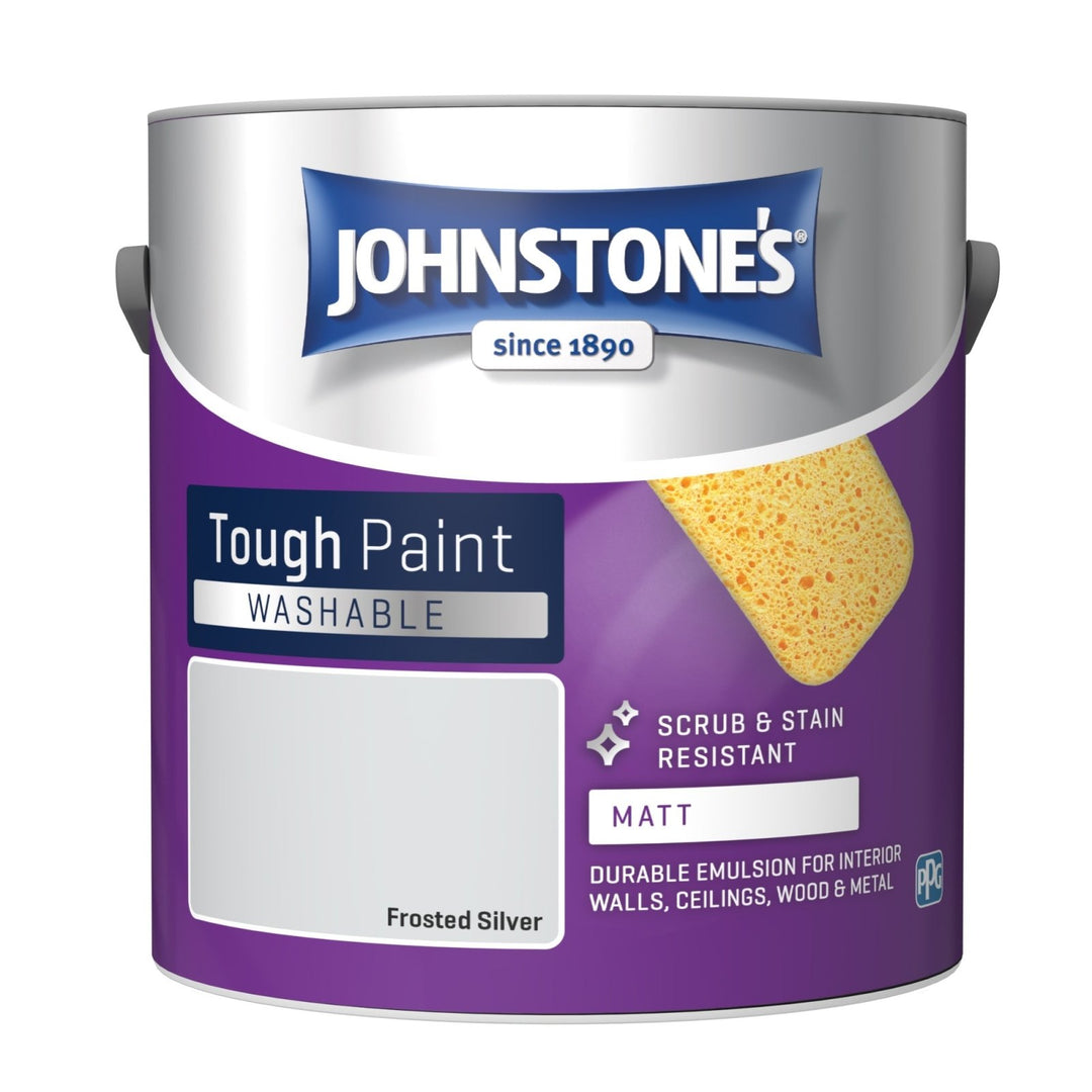  - Johnstone's Interior Washable Matt Paint - Frosted Silver 2.5L - 11033235 - Decor Warehouse