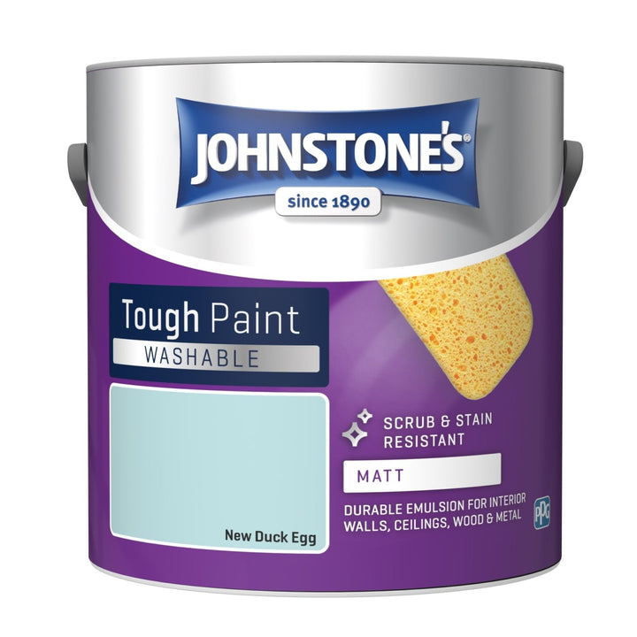  - Johnstone's Interior Washable Matt Paint - New Duck Egg 2.5L - 11179324 - Decor Warehouse