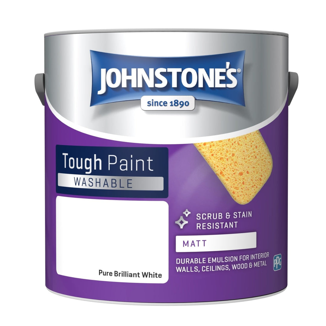  - Johnstone's Interior Washable Matt Paint - Pure Brilliant White 2.5L - Decor Warehouse