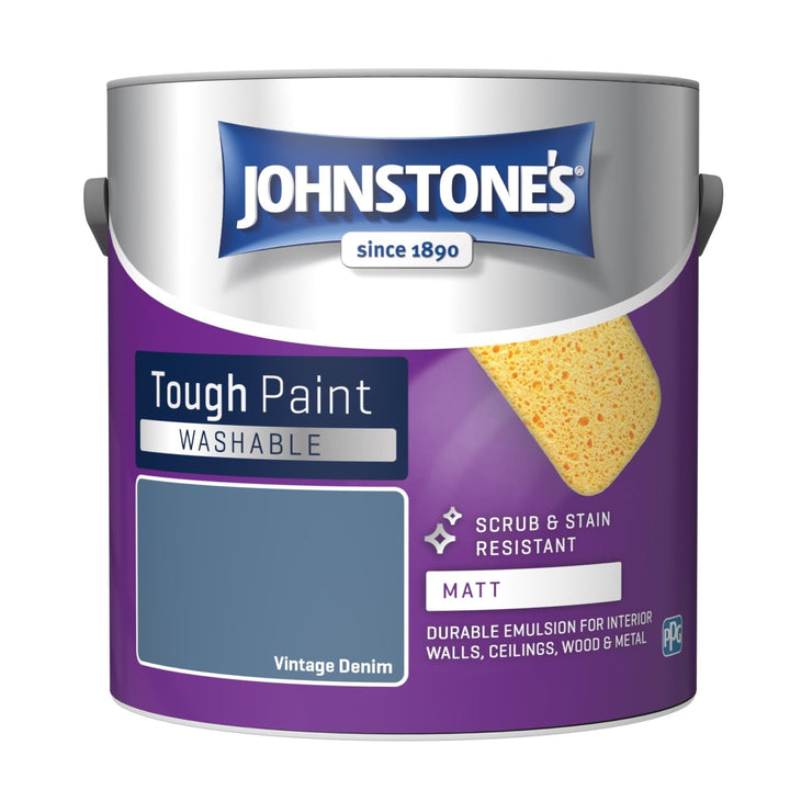 - Johnstone's Interior Washable Matt Paint - Vintage Denim 2.5L - 11142988 - Decor Warehouse
