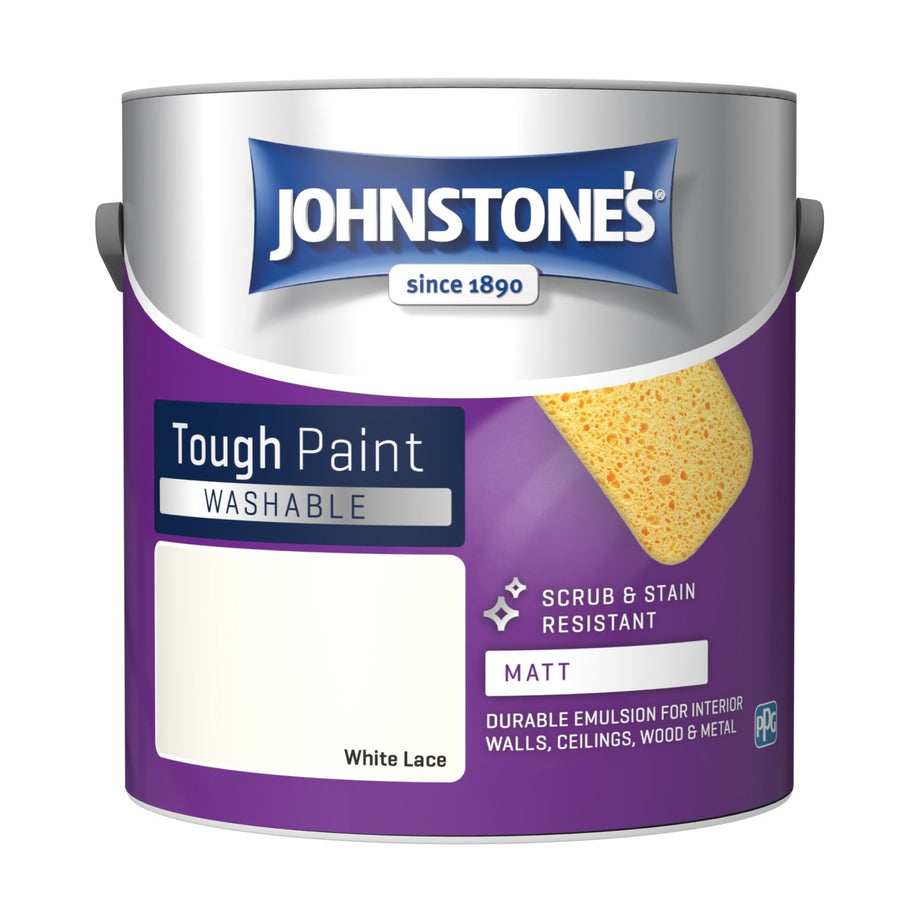  - Johnstone's Interior Washable Matt Paint - White Lace 2.5L - 11271454 - Decor Warehouse