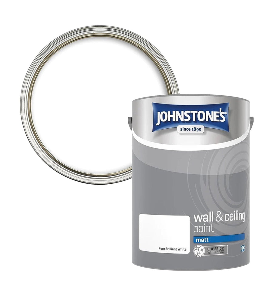 -Johnstone's-Johnstone's Wall and Ceiling Matt Paint - Pure Brilliant White - 5L-Decor Warehouse