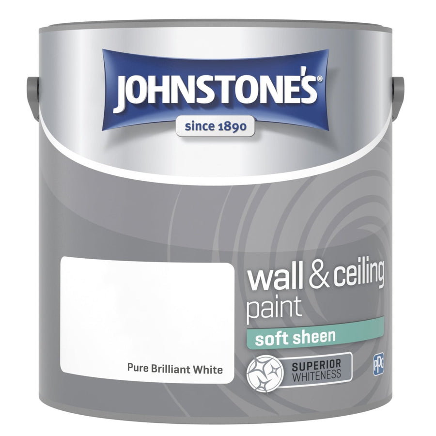 -Johnstone's-Johnstone's Wall and Ceiling Soft Sheen Paint - Brilliant White - 2.5L-Decor Warehouse