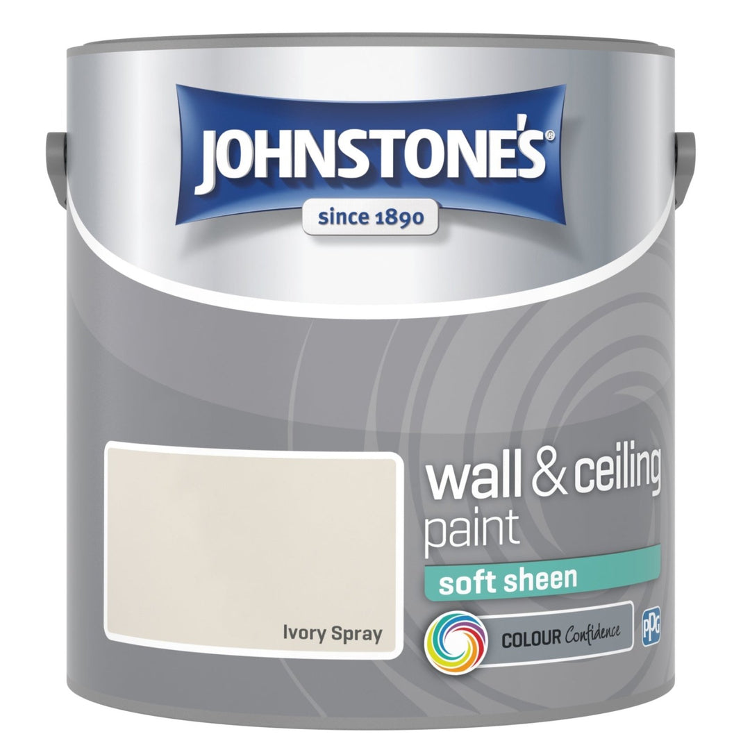  - Johnstone's Wall and Ceiling Soft Sheen Paint - Ivory Spray - 2.5L - 10767426 - Decor Warehouse