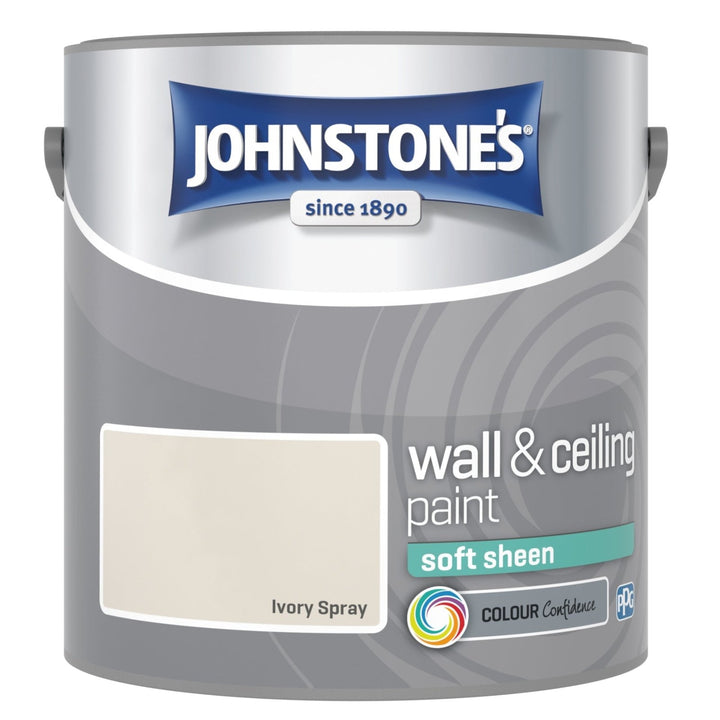  - Johnstone's Wall and Ceiling Soft Sheen Paint - Ivory Spray - 2.5L - 10767426 - Decor Warehouse