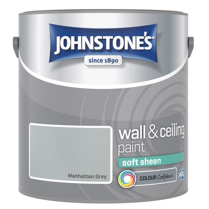 - Johnstone's Wall and Ceiling Soft Sheen Paint - Manhattan Grey - 2.5L - Decor Warehouse