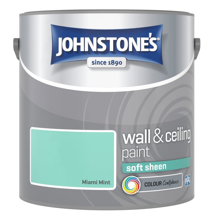  - Johnstone's Wall and Ceiling Soft Sheen Paint - Miami Mint - 2.5L - 10842060 - Decor Warehouse