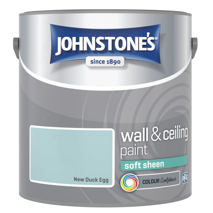  - Johnstone's Wall and Ceiling Soft Sheen Paint - New Duck Egg - 2.5L - 10842036 - Decor Warehouse