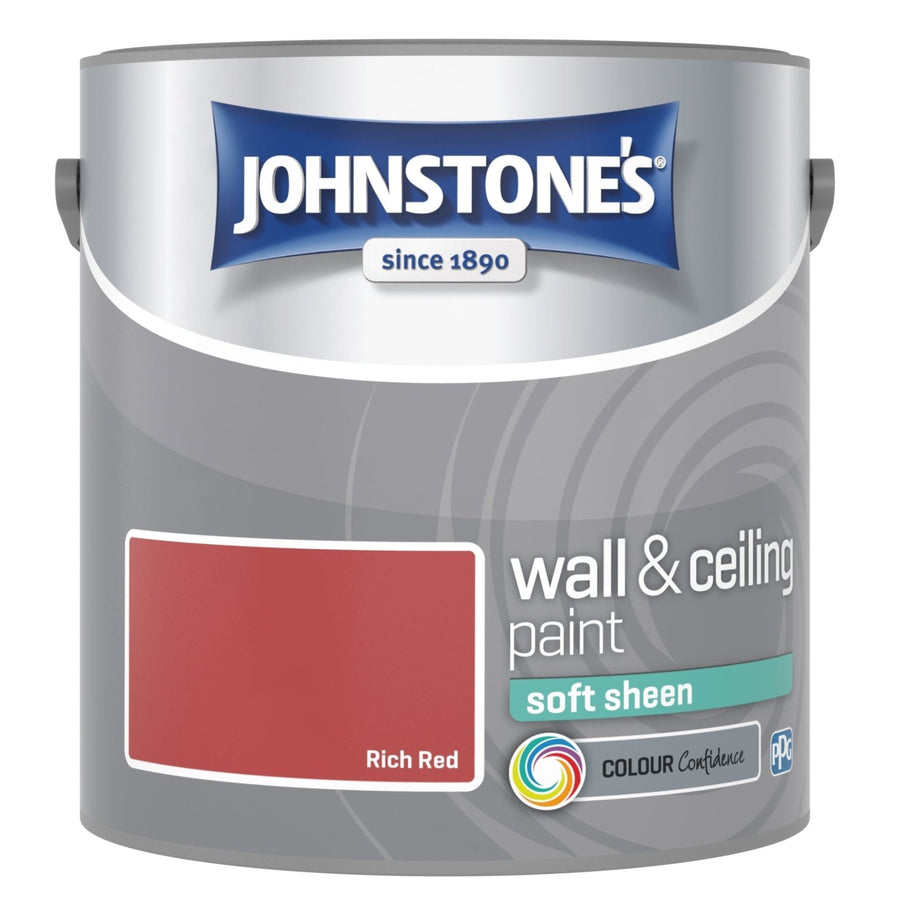 11126645-Johnstone's-Johnstone's Wall and Ceiling Soft Sheen Paint - Rich Red - 2.5L-Decor Warehouse