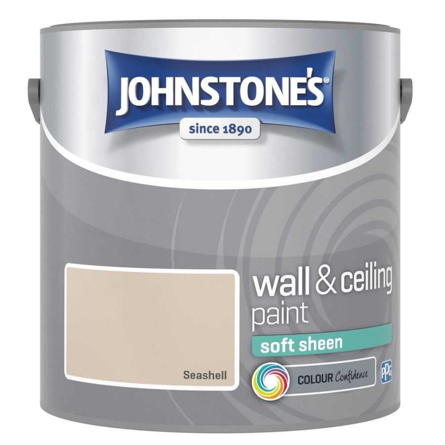 -Johnstone's-Johnstone's Wall and Ceiling Soft Sheen Paint - Seashell - 2.5L-Decor Warehouse