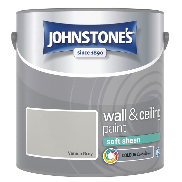  - Johnstone's Wall and Ceiling Soft Sheen Paint - Venice Grey - 2.5L - 11166423 - Decor Warehouse