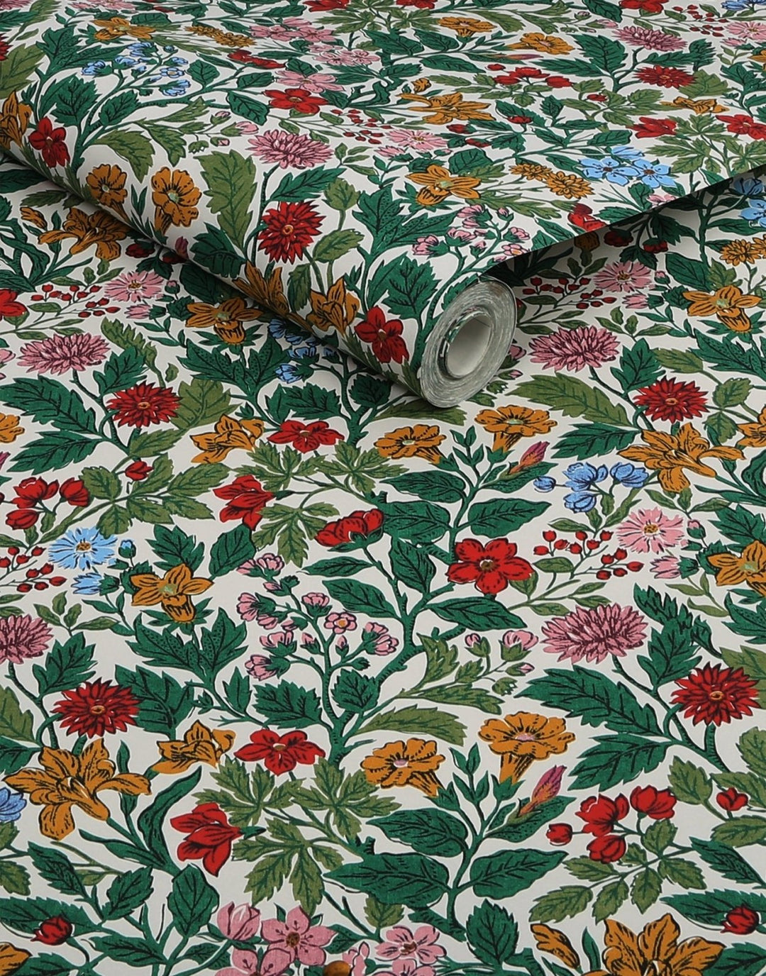  - Joules Arts and Crafts Floral Rainbow Wallpaper - 118543 - Decor Warehouse