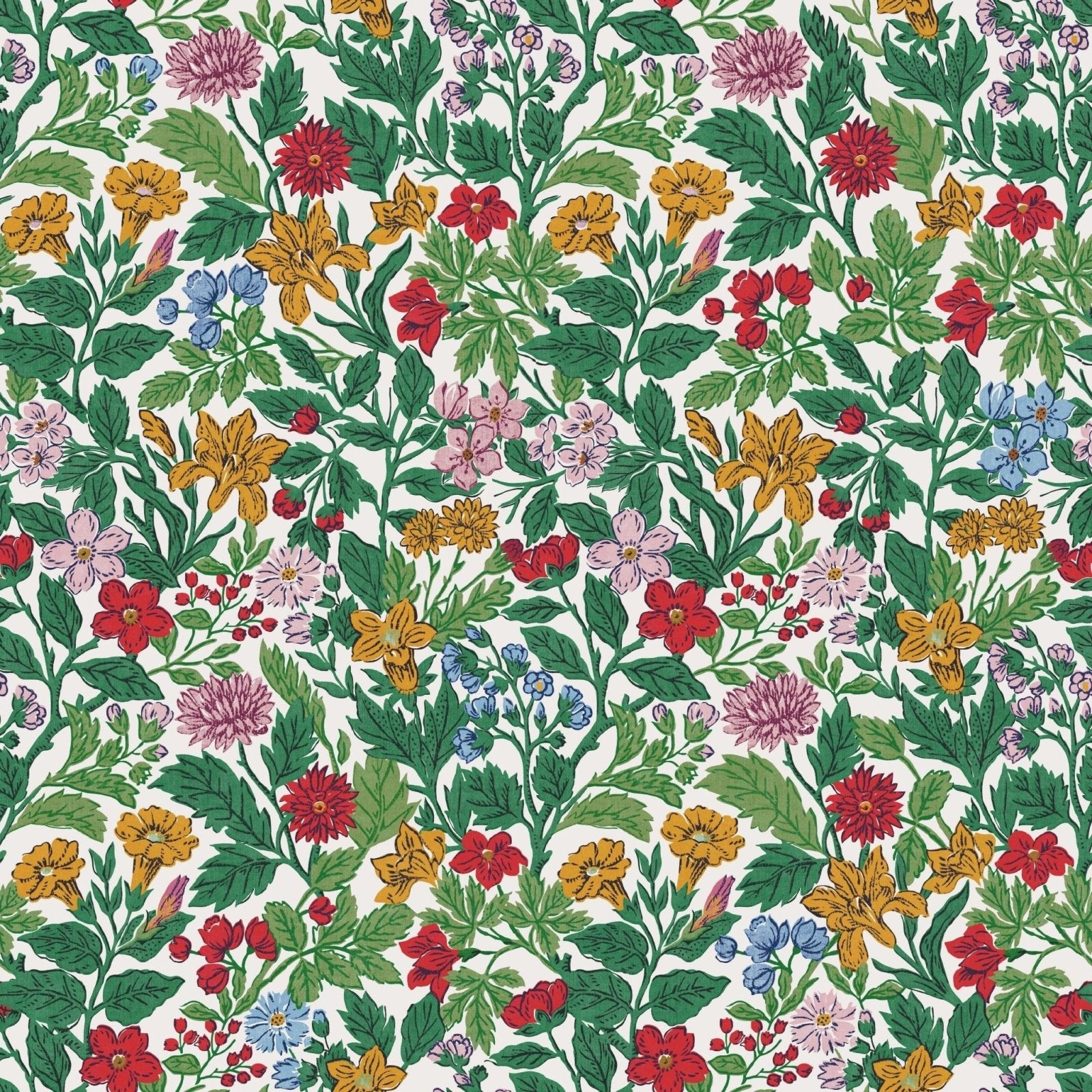 - Joules Arts and Crafts Floral Rainbow Wallpaper - 118543 - Decor Warehouse