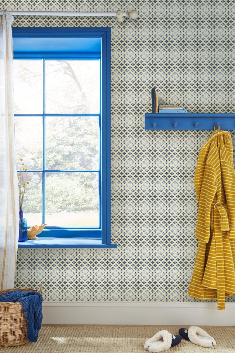  - Joules Beckett Star Coast Blue Wallpaper - 118579 - Decor Warehouse
