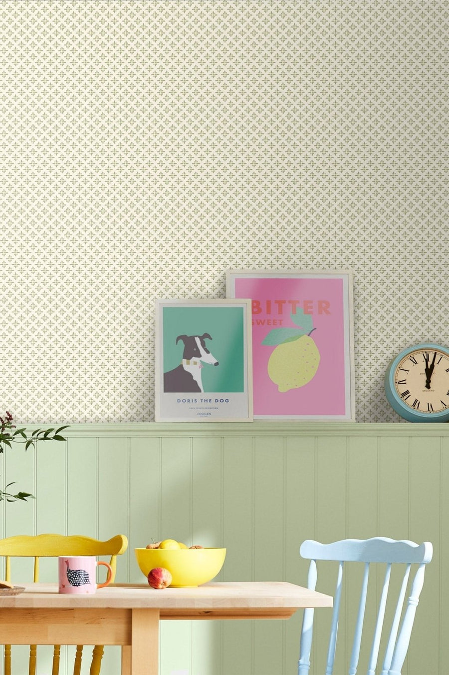 - Joules Beckett Star Olive Green Wallpaper - 118580 - Decor Warehouse