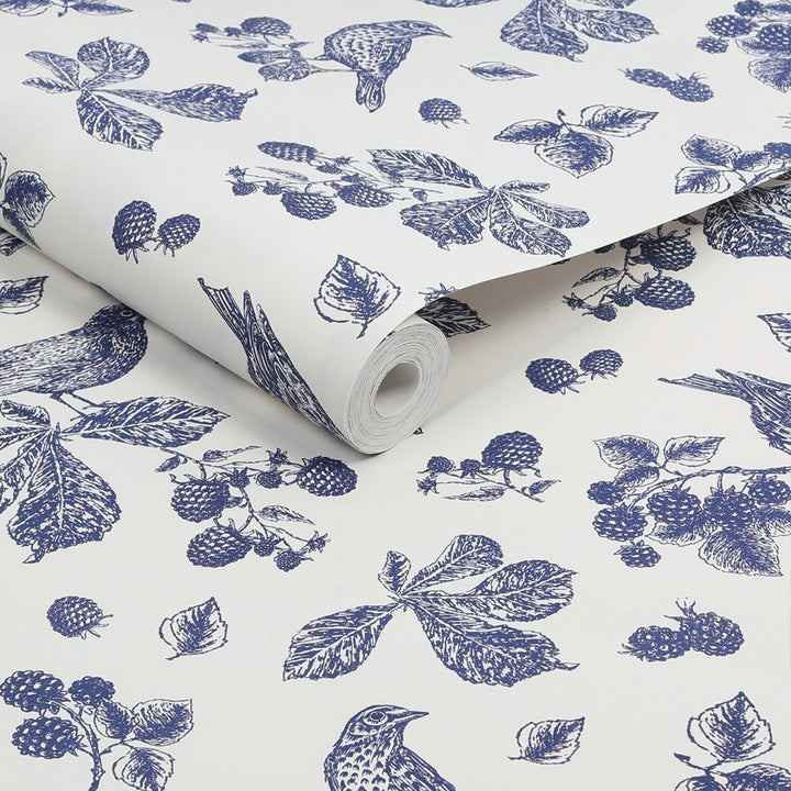  - Joules Blackberry Bird Creme Wallpaper - 120868 - Decor Warehouse