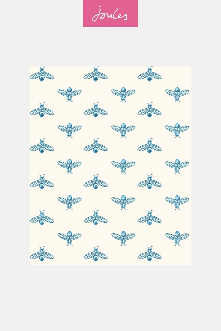  - Joules Block Print Bee Blue Haze Wallpaper - 118545 - Decor Warehouse