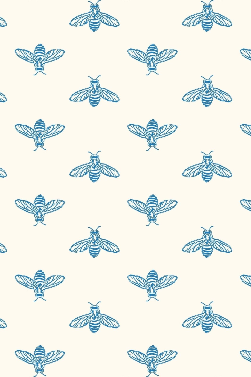 - Joules Block Print Bee Blue Haze Wallpaper - 118545 - Decor Warehouse