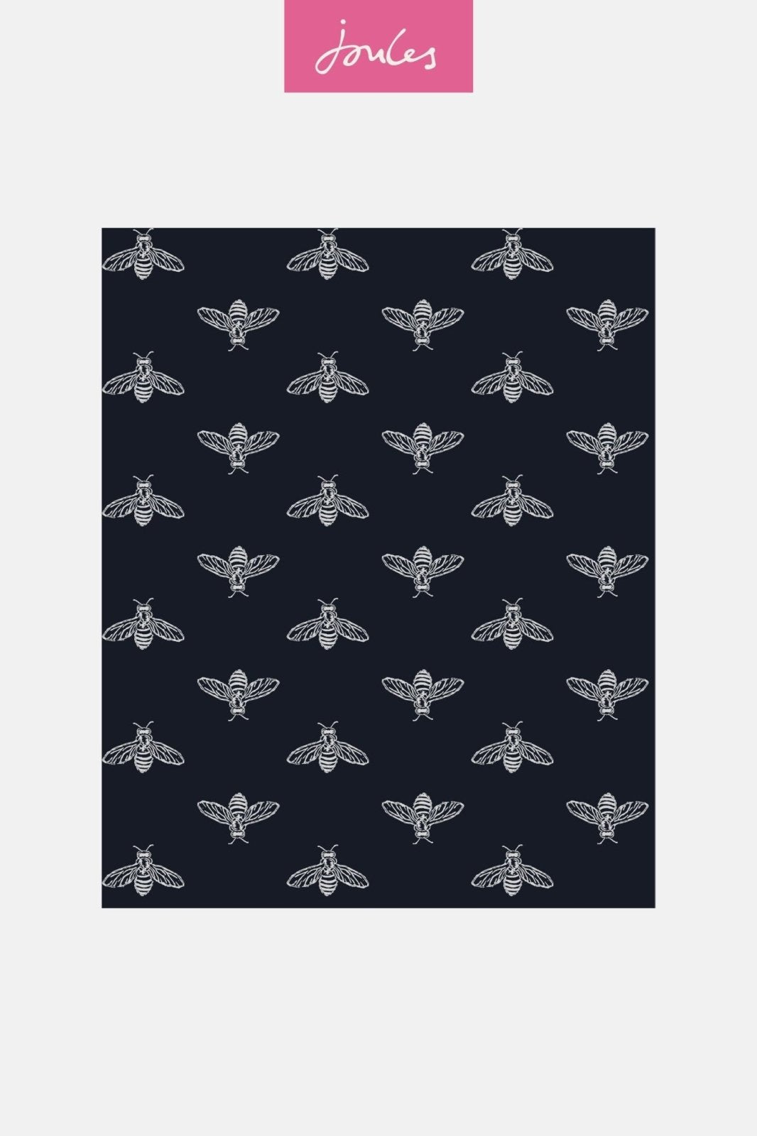 - Joules Block Print Bee French Navy Wallpaper - 118546 - Decor Warehouse