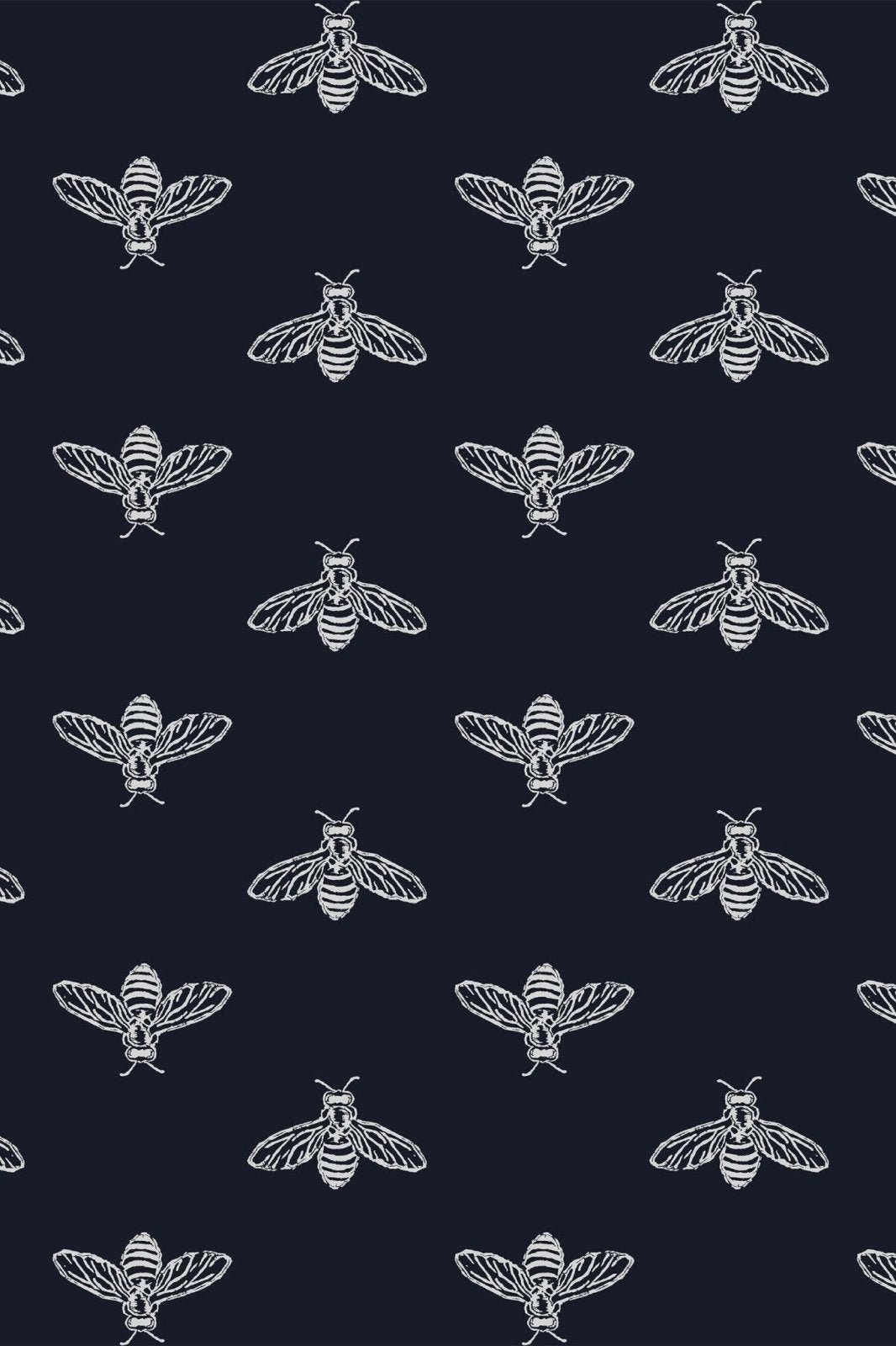 - Joules Block Print Bee French Navy Wallpaper - 118546 - Decor Warehouse