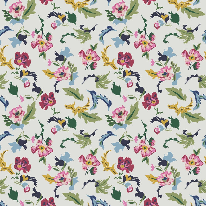  - Joules Cambridge Painted Floral Creme Wallpaper - 120867 - Decor Warehouse