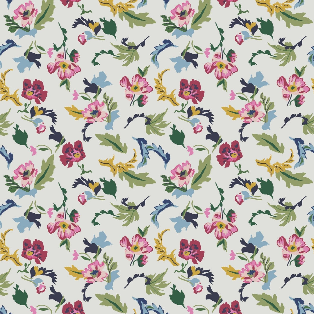 - Joules Cambridge Painted Floral Creme Wallpaper - 120867 - Decor Warehouse
