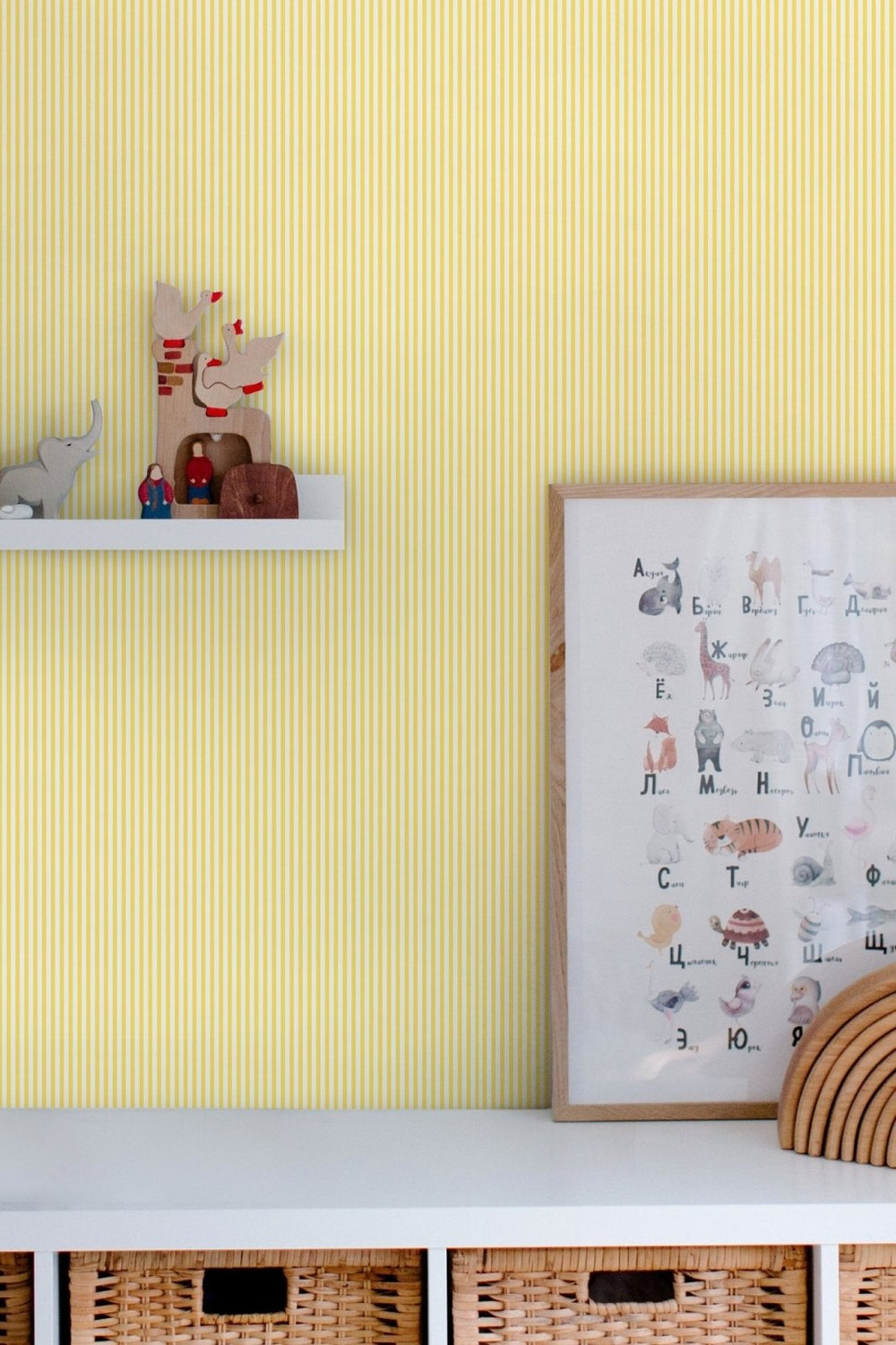  - Joules Country Critters Ticking Stripe Wallpaper - 118584 - Decor Warehouse