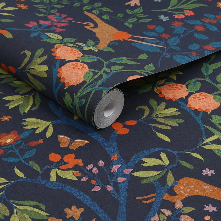  - Joules Enchanted Woodland Navy wallpaper - 120872 - Decor Warehouse