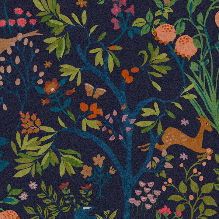  - Joules Enchanted Woodland Navy wallpaper - 120872 - Decor Warehouse