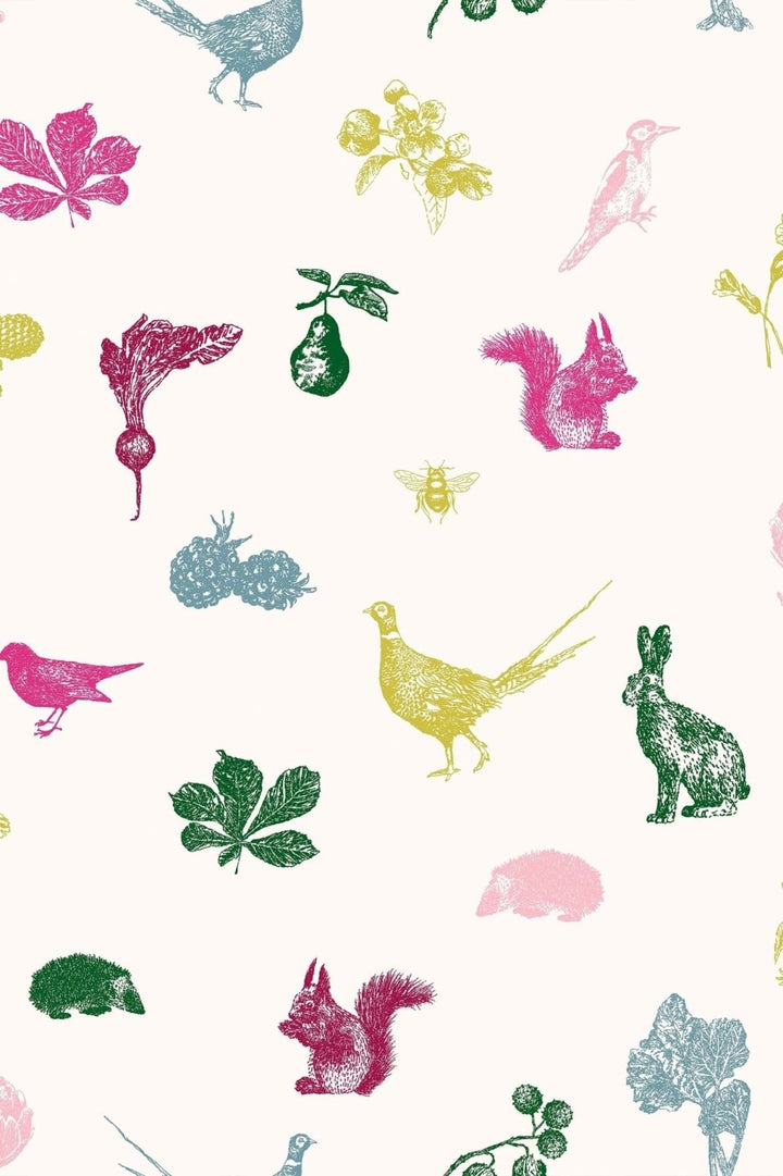  - Joules Etched Woodland Creme Multi Wallpaper - 118553 - Decor Warehouse
