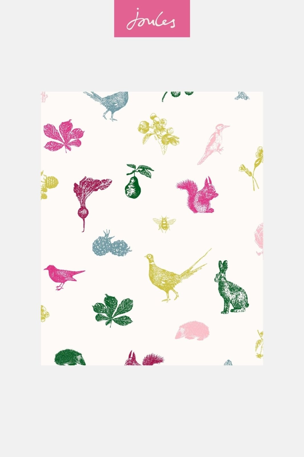  - Joules Etched Woodland Creme Multi Wallpaper - 118553 - Decor Warehouse