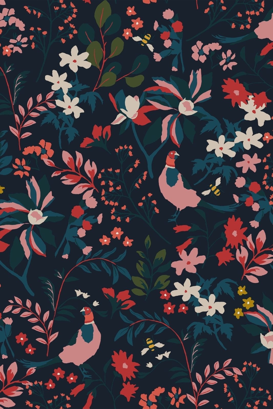  - Joules Fields Edge Floral French Navy wallpaper - 118568 - Decor Warehouse