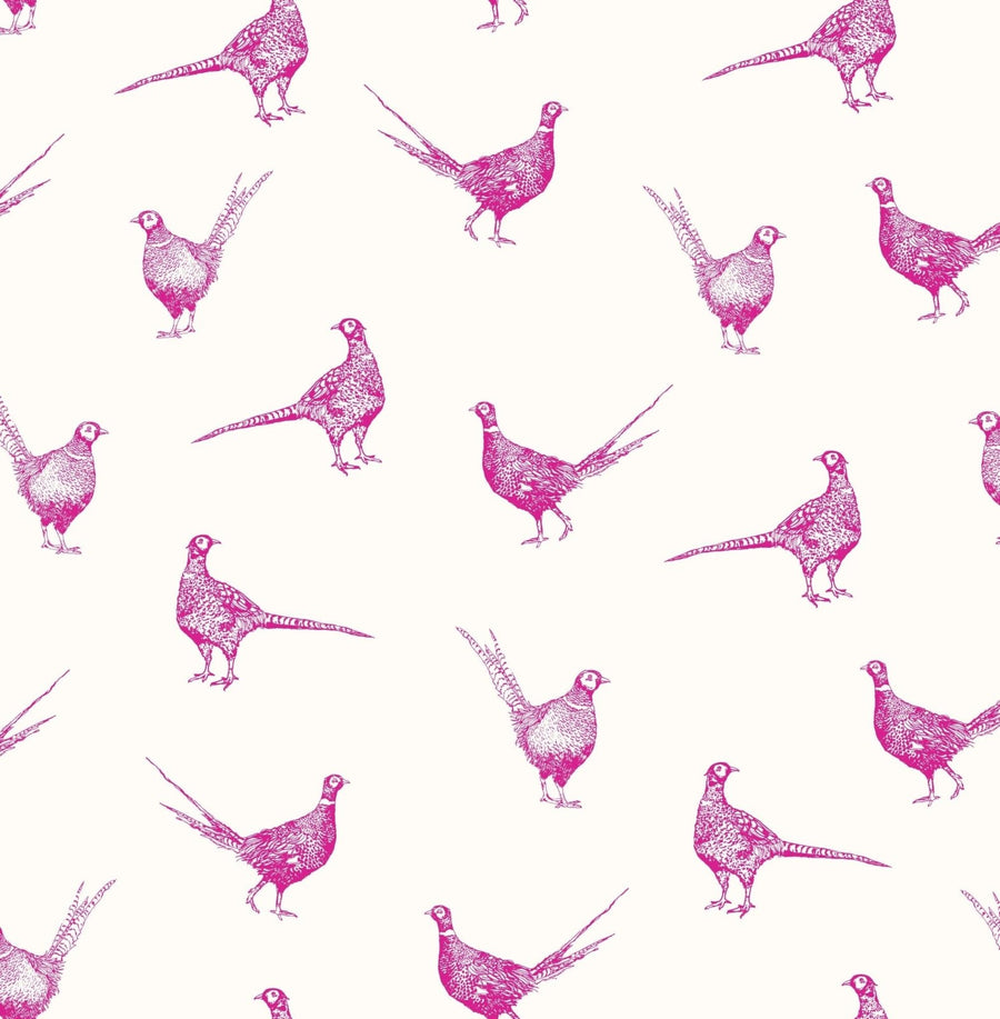 118551-Graham & Brown-Joules - Flirty Pheasants Truly Pink Wallpaper-Decor Warehouse