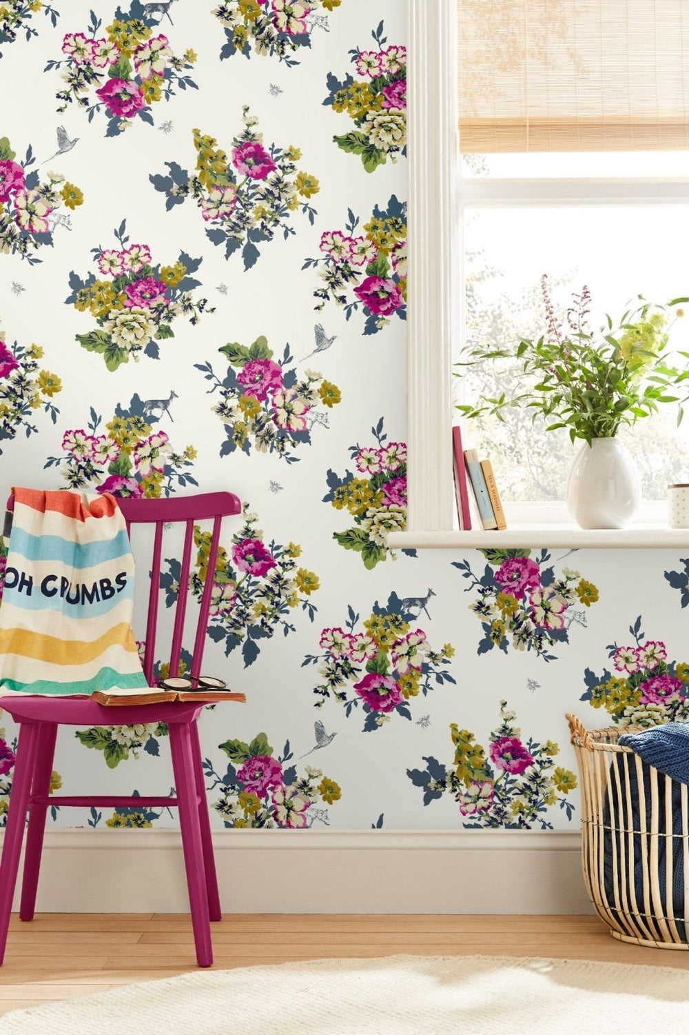 118552-Graham & Brown-Joules - Floral Crème Wallpaper-Decor Warehouse