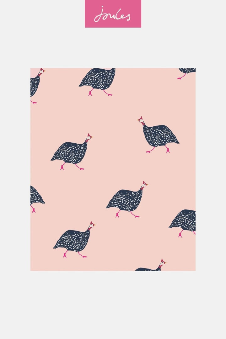 - Joules Guinea Fowl Blush Pink Wallpaper - 118566 - Decor Warehouse