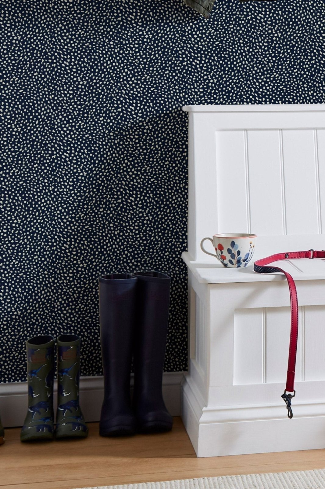 - Joules Guinea Spot French Navy Wallpaper - 118567 - Decor Warehouse