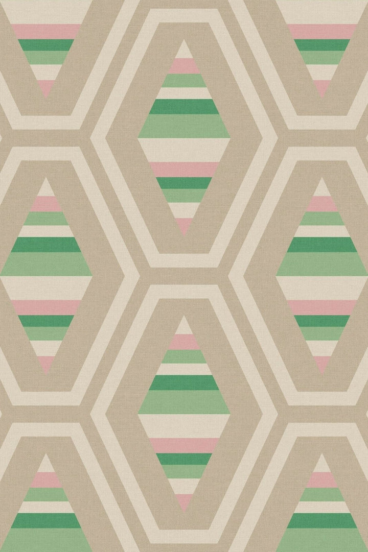 118581-Graham & Brown-Joules - Hallaton Kilim Garden Greens Wallpaper-Decor Warehouse