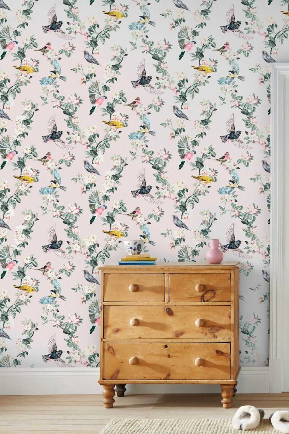  - Joules Handford Garden Birds Antique Creme Wallpaper - 118562 - Decor Warehouse