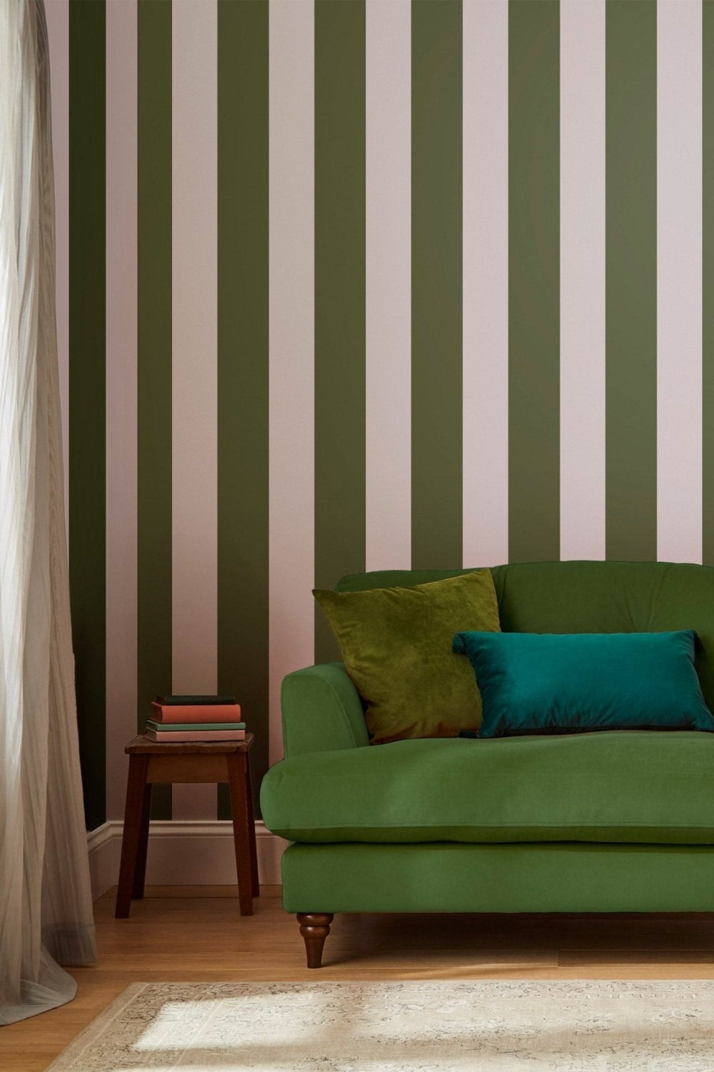 118548-Graham & Brown-Joules Harborough Stripe Olive Green Wallpaper-Decor Warehouse
