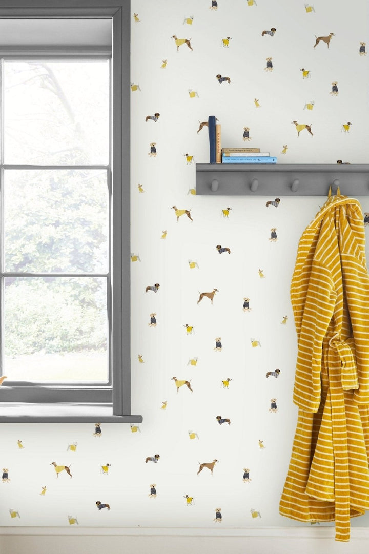  - Joules Harbour dogs Creme Wallpaper - 118560 - Decor Warehouse