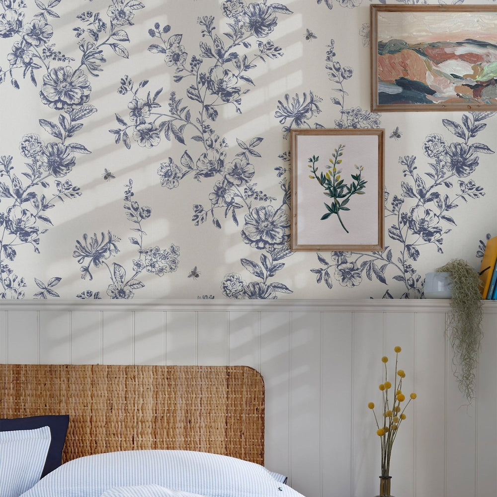  - Joules Honey Floral Creme Wallpaper - 120866 - Decor Warehouse